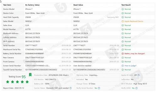 Apple iPhone 7 256Gb Gold б/у идеал